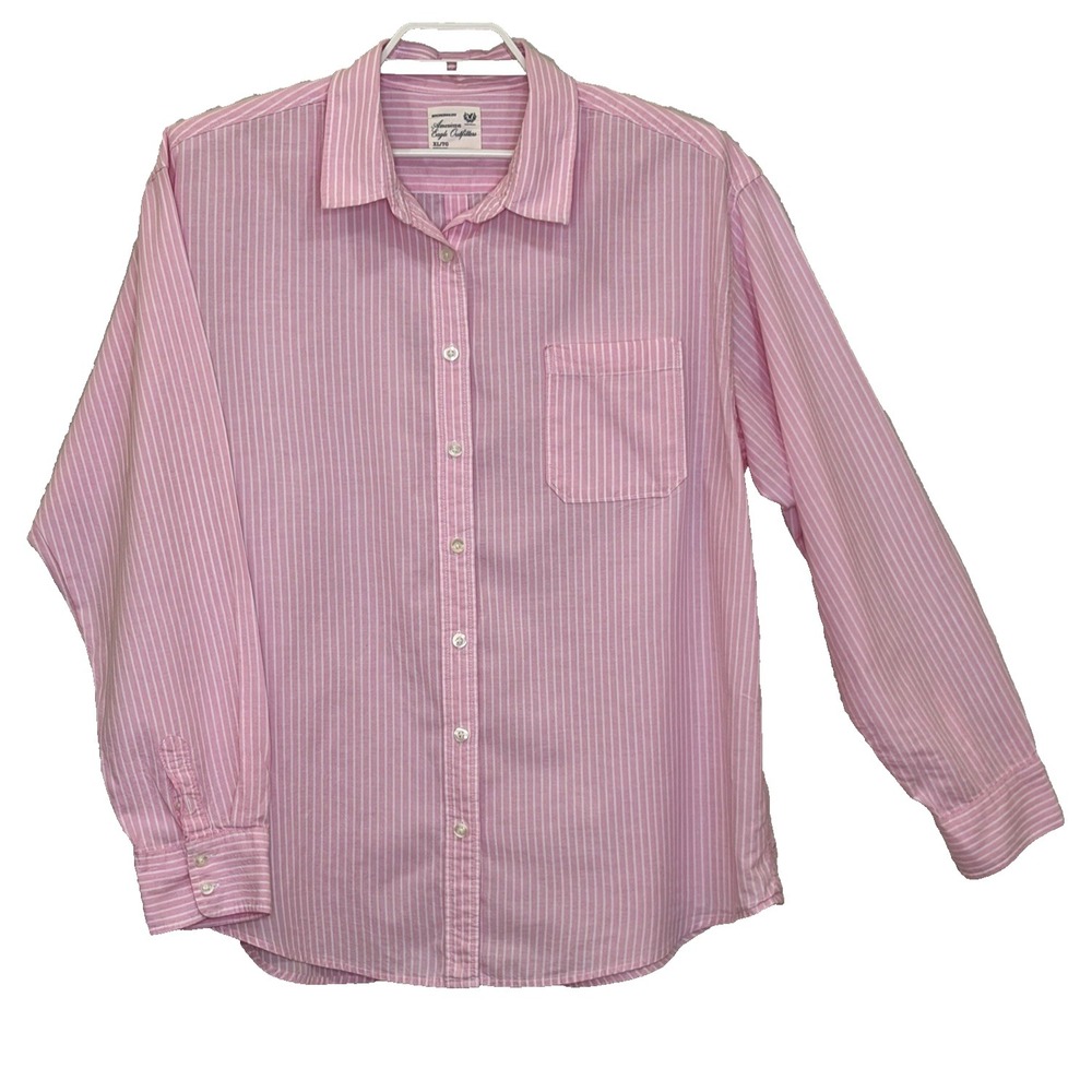 American Eagle Outfitters Boyfriend Fit Top‎ Womens XL Pink Stripe Button Down